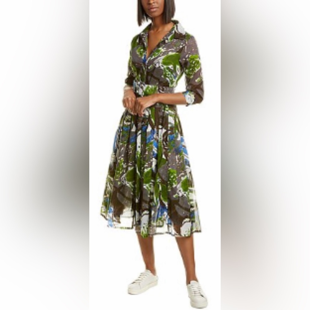 Samantha Sung Stylish Brown, Green and Blue Dress, Size 10